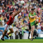 30 July 2016; Patrick McBrearty of Donegal in action against Tom Clancy of Cork during the GAA Football All-Ireland Senior Championship Round 4B match between Donegal and Cork at Croke Park in Dublin. Photo by Daire Brennan/Sportsfile