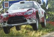 31 July 2016; Kris Meeke of Northern Ireland and Paul Nagle of Ireland compete in their Citroen D3 WRC during Quninpohja, SS13 of the FIA Neste WRC Rally Finland in, AIhojarvi Finland. Photo by Philip Fitzpatrick/Sportsfile
