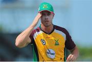 30 July 2016; Guyana Amazon Warriors Chris Lynn feels the heat during the Hero Caribbean Premier League (CPL) Match 28 between Barbados Tridents and  Guyana Amazon Warriors at Central Broward Stadium in Fort Lauderdale, Florida, USA. Photo by Ashley Allen/Sportsfile