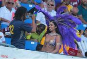30 July 2016; A girl in a carnival costume is photographed during the Hero Caribbean Premier League (CPL) Match 28 between Barbados Tridents and  Guyana Amazon Warriors at Central Broward Stadium in Fort Lauderdale, Florida, USA. Photo by Ashley Allen/Sportsfile