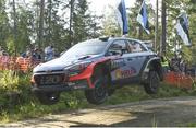 31 July 2016; theirry Nauville and Nicolas Gilsoul of Belgium compete in their Hyundai 120 WRC during Quninpohja, SS13 of the FIA Neste WRC Rally Finland in,AIhojarvi Finland. Photo by Philip Fitzpatrick/Sportsfile