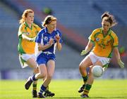 26 September 2010; Deirdre Foley, left, and Grainne Houston, Donegal, in action against Grainne Kenneally, Waterford. TG4 All-Ireland Intermediate Ladies Football Championship Final, Donegal v Waterford, Croke Park, Dublin. Picture credit: Ray McManus / SPORTSFILE