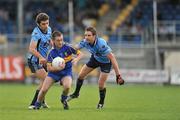 26 September 2010; David Pettit, Dromard, in action against David Sheridan, left, and Niall Mulligan, Longford Slashers. Longford County Senior Football Final, Dromard v Longford Slashers, Pearse Park, Longford. Picture credit: Barry Cregg / SPORTSFILE