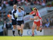 26 September 2010; Lyndsey Davey, Dublin, in action against Sinead McLaughlin, Tyrone. TG4 All-Ireland Senior Ladies Football Championship Final, Dublin v Tyrone, Croke Park, Dublin. Picture credit: Ray McManus / SPORTSFILE