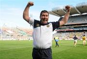 26 September 2010; Donegal manager Michael Naughton celebrates at the final whistle. TG4 All-Ireland Intermediate Ladies Football Championship Final, Donegal v Waterford, Croke Park, Dublin. Picture credit: Brendan Moran / SPORTSFILE