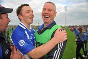 26 September 2010; Skryne manager Liam Harnan celebrates with Dwayne Beaton after the match. Meath County Senior Football Championship Final, Skryne v Seneschalstown, Pairc Tailteann, Navan, Co. Meath. Picture credit: Brian Lawless / SPORTSFILE