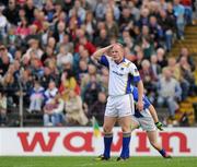 26 September 2010; Joe Sheridan, Seneschalstown, reacts after a missed point opportunity late in the second half. Meath County Senior Football Championship Final, Skryne v Seneschalstown, Pairc Tailteann, Navan, Co. Meath. Picture credit: Brian Lawless / SPORTSFILE