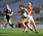 26 September 2010; Maggie O'Brien, Limerick, in action against Anne Marie Murphy, Louth. TG4 All-Ireland Junior Ladies Football Championship Final, Louth v Limerick, Croke Park, Dublin. Picture credit: Brendan Moran / SPORTSFILE