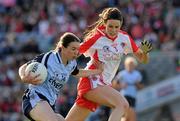 26 September 2010; Sinead Ahern, Dublin, in action against Maura Kelly, Tyrone. TG4 All-Ireland Senior Ladies Football Championship Final, Dublin v Tyrone, Croke Park, Dublin. Picture credit: Ray McManus / SPORTSFILE