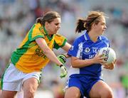 26 September 2010; SinŽad Ryan, Waterford, in action against Kelly Wilson, Donegal. TG4 All-Ireland Intermediate Ladies Football Championship Final, Donegal v Waterford, Croke Park, Dublin. Picture credit: Dáire Brennan / SPORTSFILE