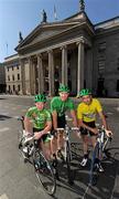 27 September 2010; Pictured at the 'An Post Rás' sponsorship announcement are, from left, Páidí O'Brien, An Post Sean Kelly team, from Kanturk, Cork, Neil Delahaye, Irish National Team, from Kimmage, Dublin, and Stephen O'Sullivan, engraveit.ie/jade.ie/Dunboyne CC, from Swords, Dublin. The event will be known as the &quot;An Post Rás&quot; from 2011 onwards with the sponsorship continuing for at least three years. An Post Rás Sponsorship Announcement, GPO, O'Connell Street, Dublin. Picture credit: Brian Lawless / SPORTSFILE