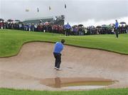 29 September 2010; Graeme McDowell, Team Europe, plays from a bunker onto the 4th green. 2010 Ryder Cup - Practice Day, The Celtic Manor Resort, City of Newport, Wales. Picture credit: Matt Browne / SPORTSFILE
