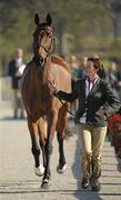 29 September 2010; Patricia Ryan and Fernhill Clover Mist trot up during the First Horse Inspection before Dressage at the 2010 Alltech FEI World Equestrian Games. Kentucky Horse Park, Lexington, Kentucky, USA. Picture credit: Ray McManus / SPORTSFILE