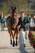 29 September 2010; Sam Watson and Horseware Bushman trot up during the First Horse Inspection before Dressage at the 2010 Alltech FEI World Equestrian Games. Kentucky Horse Park, Lexington, Kentucky, USA. Picture credit: Ray McManus / SPORTSFILE