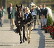 29 September 2010; Camilla Speirs and Portersize Just a Jif trot up during the First Horse Inspection before Dressage at the 2010 Alltech FEI World Equestrian Games. Kentucky Horse Park, Lexington, Kentucky, USA. Picture credit: Ray McManus / SPORTSFILE