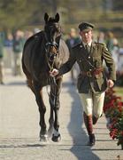 29 September 2010; Captain Geoff Curran and The Jump Jet trot up during the First Horse Inspection before Dressage at the 2010 Alltech FEI World Equestrian Games. Kentucky Horse Park, Lexington, Kentucky, USA. Picture credit: Ray McManus / SPORTSFILE