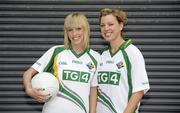 30 September 2010; TG4 presenters Máire Treasa Ní Dhubhghaill, left, and Sinéad Ní Loideáin at the launch of the Irish International Rules team jersey. Gleeson’s Sports Scene, Upper William St, Limerick. Picture credit: Diarmuid Greene / SPORTSFILE