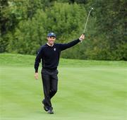 30 September 2010; Padraig Harrington celebrates his eagle putt on the par four 15th green. 2010 Ryder Cup - Practice Day, The Celtic Manor Resort, City of Newport, Wales. Picture credit: Matt Browne / SPORTSFILE
