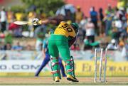 30 July 2016; Dwayne Smith of Guyana Amazon Warriors is bowled during the Hero Caribbean Premier League (CPL) Match 28 between Barbados Tridents and  Guyana Amazon Warriors at Central Broward Stadium in Fort Lauderdale, Florida, USA. Photo by Ashley Allen/Sportsfile
