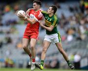 31 July 2016; Feargal Higgins of Derry  in action against Graham O'Sullivan of Kerry  during the Electric Ireland GAA Football All-Ireland Minor Championship Quarter-Final match between Kerry and Derry at Croke Park in Dublin. Photo by Eóin Noonan/Sportsfile