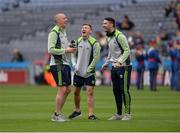 31 July 2016; Kerry players, from left, Kieran Donaghy, James O’Donoghue and Bryan Sheehan share a joke on the pitch prior to the GAA Football All-Ireland Senior Championship Quarter-Final match between Clare and Kerry at Croke Park in Dublin. Photo by Piaras Ó