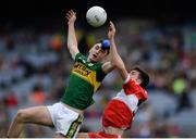 31 July 2016; David Shaw of Kerry  in action against Gearóid McLaughlin of Derry  during the Electric Ireland GAA Football All-Ireland Minor Championship Quarter-Final match between Kerry and Derry at Croke Park in Dublin. Photo by Eóin Noonan/Sportsfile