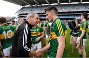 31 July 2016; Kerry manager Peter Keane with Micheál Foley after the Electric Ireland GAA Football All-Ireland Minor Championship Quarter-Final match between Kerry and Derry at Croke Park in Dublin. Photo by Piaras Ó Mídheach/Sportsfile