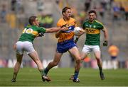 31 July 2016; Gary Brennan of Clare in action against Stephen O’Brien, left, and Paul Murphy of Kerry during the GAA Football All-Ireland Senior Championship Quarter-Final match between Clare and Kerry at Croke Park in Dublin. Photo by Piaras Ó Mídheach/Sportsfile
