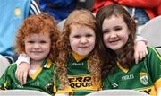 31 July 2016; Kerry supporters Elodie Healy, left, and her sisters Rebecca and Grace, from Killarney, before the GAA Football All-Ireland Senior Championship Quarter-Final match between Clare and Kerry at Croke Park in Dublin. Photo by Ray McManus/Sportsfile