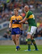 31 July 2016; Kieran Donaghy of Kerry keeps a close eye on Podge Collins of Clare during the GAA Football All-Ireland Senior Championship Quarter-Final match between Kerry and Clare at Croke Park in Dublin. Photo by Ray McManuas/Sportsfile