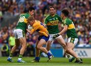 31 July 2016; Pádraic Collins of Clare in action against Aidan O’Mahony , 18, Brian Ó Beaglaoich and Killian Young of Kerry during the GAA Football All-Ireland Senior Championship Quarter-Final match between Clare and Kerry at Croke Park in Dublin. Photo by Ray McManus/Sportsfile