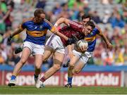 31 July 2016; Damien Comer of Galway in action against Tipperary's Peter Acheson, left, and Ciarán Mc Donald during the GAA Football All-Ireland Senior Championship Quarter-Final match between Galway and Tipperary at Croke Park in Dublin. Photo by Piaras Ó Mídheach/Sportsfile