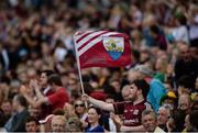 31 July 2016; Galway supporters celebrate after their side score their first goal during the GAA Football All-Ireland Senior Championship Quarter-Final match between Galway and Tipperary at Croke Park in Dublin. Photo by Eóin Noonan/Sportsfile