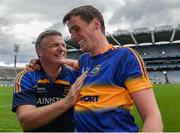 31 July 2016; Tipperary's Conor Sweeney celebrates with manager Liam Kearns after the GAA Football All-Ireland Senior Championship Quarter-Final match between Galway and Tipperary at Croke Park in Dublin. Photo by Piaras Ó Mídheach/Sportsfile