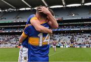 31 July 2016; Tipperary's Conor Sweeney, left, and Michael Quinlivan celebrate after the GAA Football All-Ireland Senior Championship Quarter-Final match between Galway and Tipperary at Croke Park in Dublin. Photo by Piaras Ó Mídheach/Sportsfile