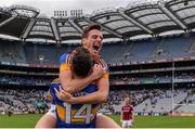 31 July 2016; Tipperary's Conor Sweeney, top, and Michael Quinlivan celebrate after the GAA Football All-Ireland Senior Championship Quarter-Final match between Galway and Tipperary at Croke Park in Dublin. Photo by Piaras Ó Mídheach/Sportsfile