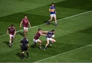 31 July 2016; Conor Sweeney of Tipperary in action against Gary O'Donnell of Galway during the GAA Football All-Ireland Senior Championship Quarter-Final match between Galway and Tipperary at Croke Park in Dublin. Photo by Daire Brennan/Sportsfile