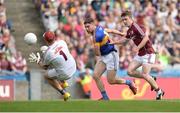 31 July 2016; Philip Austin of Tipperary  has a shot on goal well saved by  Bernard Power of Galway  during the GAA Football All-Ireland Senior Championship Quarter-Final match between Galway and Tipperary at Croke Park in Dublin. Photo by Eóin Noonan/Sportsfile
