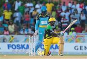 31 July 2016; Rovman Powell is bowled by Shane Shillingford during Match 30 of the Hero Caribbean Premier League match between Jamaica Tallawahs v St Lucia Zouks at Central Broward Stadium in Lauderhill, Florida, United States of America. Photo Ashley Allen/Sportsfile