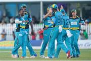 31 July 2016; Zouks celebrate during Match 30 of the Hero Caribbean Premier League match between Jamaica Tallawahs v St Lucia Zouks at Central Broward Stadium in Lauderhill, Florida, United States of America. Photo Ashley Allen/Sportsfile