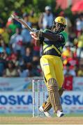 31 July 2016; Tallawah's captain Chris Gayle plays a pull shot for six during Match 30 of the Hero Caribbean Premier League match between Jamaica Tallawahs v St Lucia Zouks at Central Broward Stadium in Lauderhill, Florida, United States of America. Photo Ashley Allen/Sportsfile