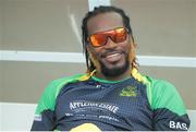 31 July 2016; Chris Gayle before the start of Match 30 of the Hero Caribbean Premier League match between Jamaica Tallawahs v St Lucia Zouks at Central Broward Stadium in Lauderhill, Florida, United States of America. Photo Ashley Allen/Sportsfile