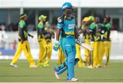 31 July 2016; Johnson Charles is dismissed during Match 30 of the Hero Caribbean Premier League match between Jamaica Tallawahs v St Lucia Zouks at Central Broward Stadium in Lauderhill, Florida, United States of America. Photo Ashley Allen/Sportsfile