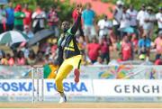 31 July 2016; Kesrick Williams bowls during Match 30 of the Hero Caribbean Premier League match between Jamaica Tallawahs v St Lucia Zouks at Central Broward Stadium in Lauderhill, Florida, United States of America. Photo Ashley Allen/Sportsfile