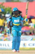 31 July 2016; Zouks batsman Johnson Charles brings up 50 during Match 30 of the Hero Caribbean Premier League match between Jamaica Tallawahs v St Lucia Zouks at Central Broward Stadium in Lauderhill, Florida, United States of America. Photo Ashley Allen/Sportsfile