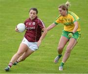 1 August 2016; Gillian O’Connor of Galway in action against Kelly Wilson of Donegal during the TG4 Ladies Football All-Ireland Senior Championship Qualifiers match between Galway and Donegal at Glennon Brothers Pearse Park in Longford. Photo by Eóin Noonan/Sportsfile