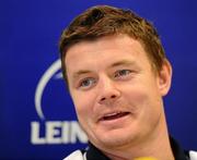 30 September 2010; Leinster's Brian O'Driscoll during a press conference ahead of his side's Celtic League fixture, against Munster, on Satuday. Leinster Rugby press conference, David Lloyd Riverview, Clonskeagh, Dublin. Picture credit: Stephen McCarthy / SPORTSFILE