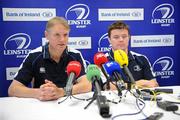 30 September 2010; Leinster head coach Joe Schmidt, left, and Brian O'Driscoll during a press conference ahead of their Celtic League fixture, against Munster, on Satuday. Leinster Rugby press conference, David Lloyd Riverview, Clonskeagh, Dublin. Picture credit: Stephen McCarthy / SPORTSFILE