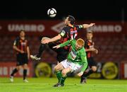 1 October 2010; Jason Byrne, Bohemians, in action against Adam Mitchell, Bray Wanderers. Airtricity League Premier Division, Bohemians v Bray Wanderers, Dalymount Park, Dublin. Picture credit: Stephen McCarthy / SPORTSFILE