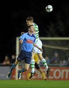 1 October 2010; Ciaran Duff, UCD, in action against Aidan Price, Shamrock Rovers. Airtricity League Premier Division, UCD v Shamrock Rovers, Belfield Bowl, UCD, Belfield, Dublin. Picture credit: David Maher / SPORTSFILE